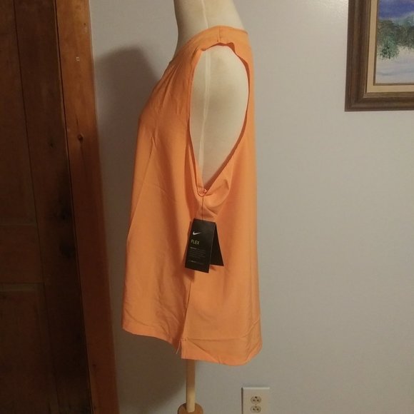 NWT Nike Flex Peach Orange Standard fit  Dri Fit Golf Top XL - Picture 14 of 15